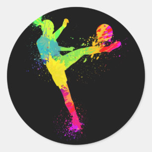 Cooles Soccer-Design für Frauen Mädchen Fußballspi Runder Aufkleber