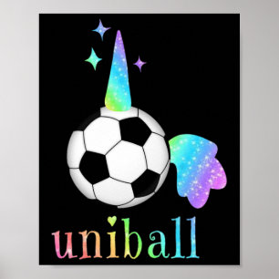 Cooles Soccer-Einhorn-Unibyll-Fantasy-Sport-Thema Poster