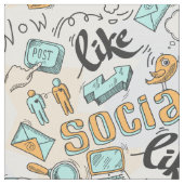 Cooles Social Media-Muster Stoff (Nahaufnahme)