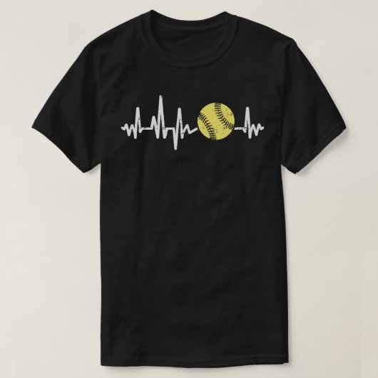 Cooles Softball-Heartbeat Design Männer Frauen Sof T-Shirt (Design vorne)