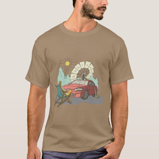 Cooles Solarauto T-Shirt (Vorderseite)