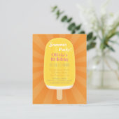 Cooles Sommer-Lutschbonbonpopsicle-Eiscreme-Party Einladung (Stehend Vorderseite)