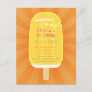 Cooles Sommer-Lutschbonbonpopsicle-Eiscreme-Party Einladung