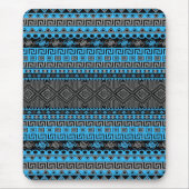 Cooles sommerliches trendblaues Azteenmuster Mousepad (Vorne)