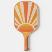 Cooles Sonnenaufgang Retro löst benutzerdefinierte Pickleball Schläger (Vorderseite)