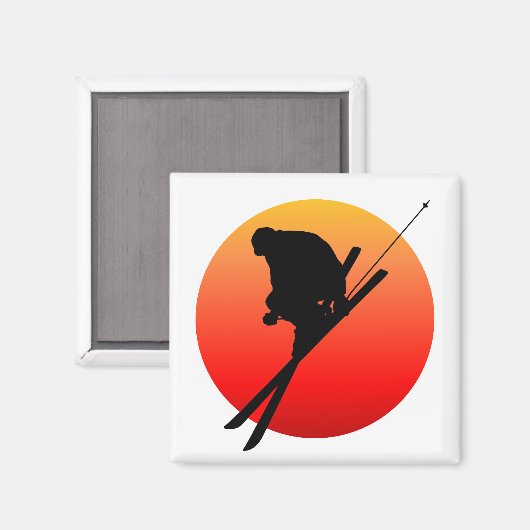 Cooles Sonnenskifahren Magnet (Vorderseite/Rückseite)