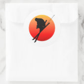 Cooles Sonnenskifahren Runder Aufkleber (Tasche)