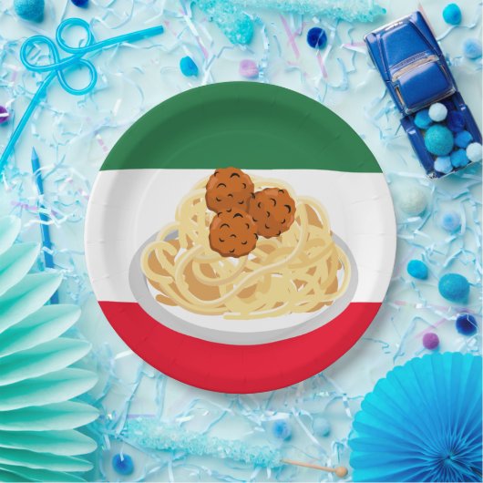 cooles Spaghetti-Fleischbällchen Party Pappteller (Party)