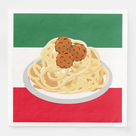 cooles Spaghetti-Fleischbällchen Party Serviette (Vorderseite)