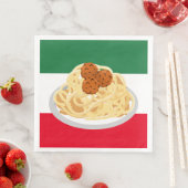cooles Spaghetti-Fleischbällchen Party Serviette (Beispiel)