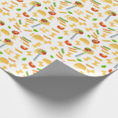 cooles Spaghetti-Party Geschenkpapier (Ecke)
