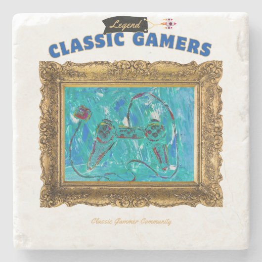 Cooles Spiel für klassische Gamer Steinuntersetzer (Vorderseite)