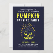 Cooles Spooky Halloween Night Pumpkin Carving Part Einladung (Vorderseite)