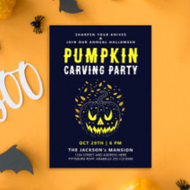 Cooles Spooky Halloween Night Pumpkin Carving Part Einladung