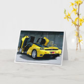 Cooles Sportwagen Glückwunsch Geburtstagspensekart Karte (Gelbe Blume)