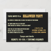 Cooles Spuk Schloss-Mond-Halloween-Spaß-Party Einladung (Rückseite)