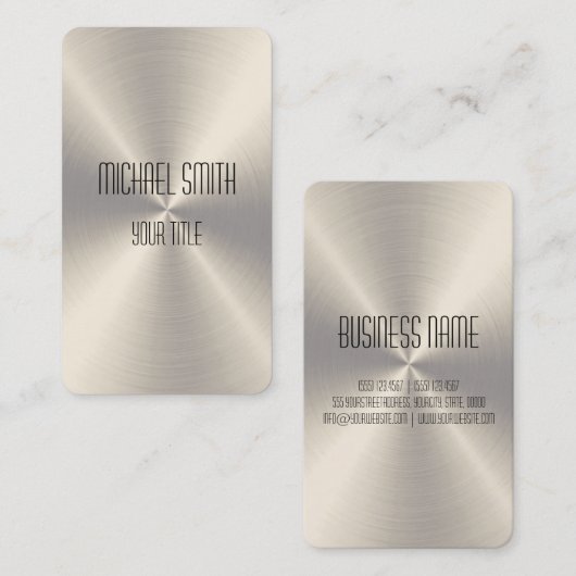 Cooles Stahlmetall Visitenkarte (Vorne/Hinten)