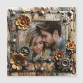 Cooles Steampunk Personalisiertes Foto Magnetkarte (Vorderseite)