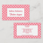 Cooles Sternenmuster in Rosa Visitenkarte (Vorne/Hinten)