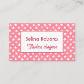 Cooles Sternenmuster in Rosa Visitenkarte (Vorderseite)