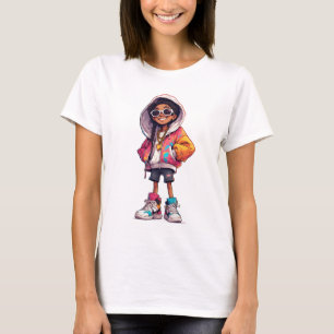 Cooles stilvolles Mädchen-Skizze T-Shirt – Hoodie,