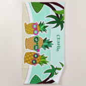 Cooles Strand-Ananas-Nametuch Strandtuch (Vorderseite)