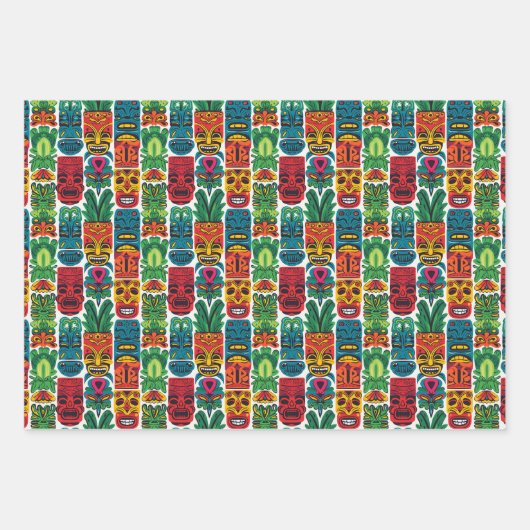 Cooles Strandkiki-Kopfkachelmuster Geschenkpapier Set (Vorderseite 2)