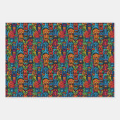 Cooles Strandkiki-Kopfkachelmuster Geschenkpapier Set (Vorderseite 2)