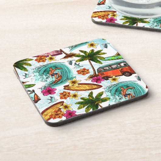 Cooles Strandmuster Getränkeuntersetzer (Linke Seite)