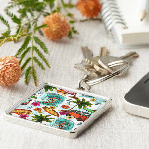 Cooles Strandmuster Schlüsselanhänger