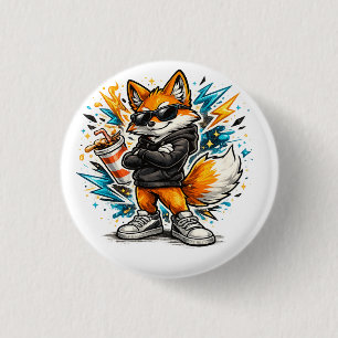 Cooles Street-Fuchs-T-Shirt Urbaner Graffiti-Fuc Button