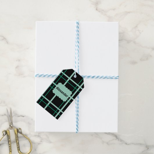 Cooles Streifenmuster Geschenkanhänger (Mit Garn)