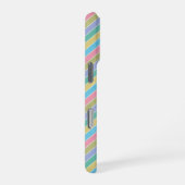 Cooles, stylisches Diagonal Striptes Monogramm iPhone Hülle (Rechte Seite)