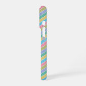 Cooles, stylisches Diagonal Striptes Monogramm iPhone Hülle (Linke Seite)
