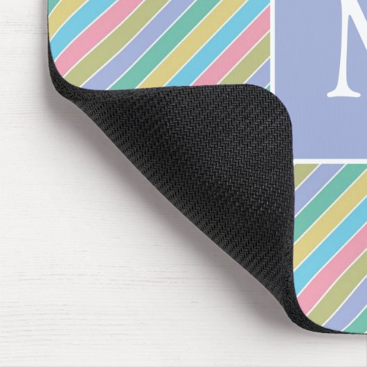 Cooles, stylisches Diagonal Striptes Monogramm Mousepad (Ecke)