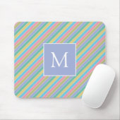 Cooles, stylisches Diagonal Striptes Monogramm Mousepad (Mit Mouse)