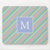 Cooles, stylisches Diagonal Striptes Monogramm Mousepad (Vorne)