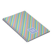 Cooles, stylisches Diagonal Striptes Monogramm Notizblock (Rechte Seite)