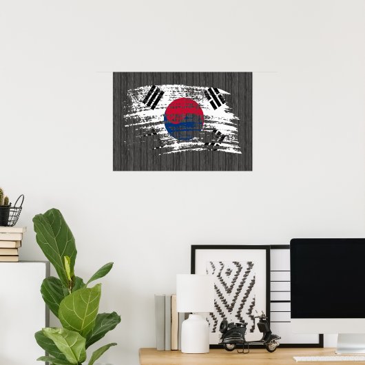 Cooles südkoreanisches Flaggendesign Poster (Heimbüro)