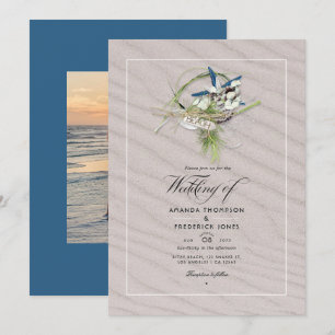 Cooles Summer Beach Hochzeit Foto Einladung