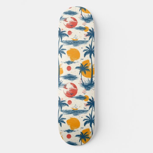 Cooles Summer Beach Palm Design Skateboard (Vorderseite)