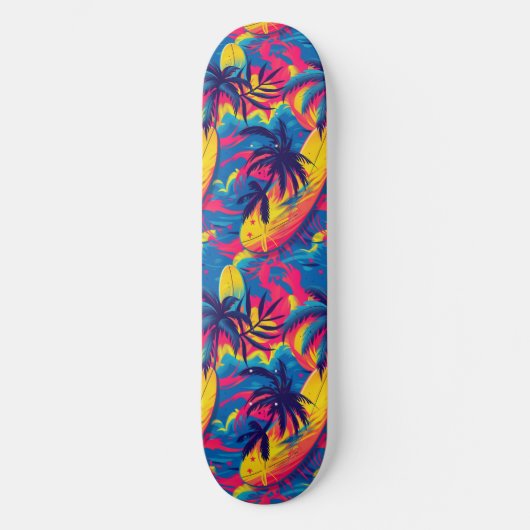 Cooles Summer Beach Palm Design Skateboard (Vorderseite)