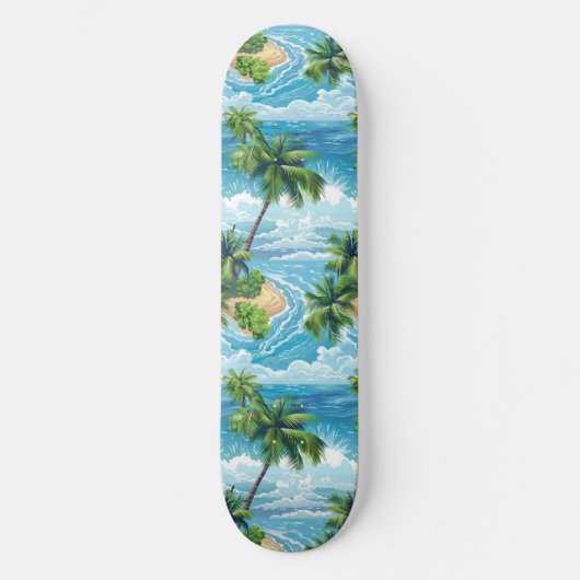 Cooles Summer Beach Palm Design Skateboard (Vorderseite)