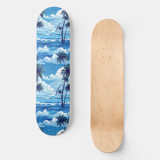Cooles Summer Beach Palm Design Skateboard (Vorderseite)
