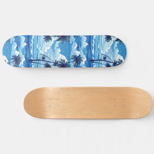 Cooles Summer Beach Palm Design Skateboard (Horizontal)