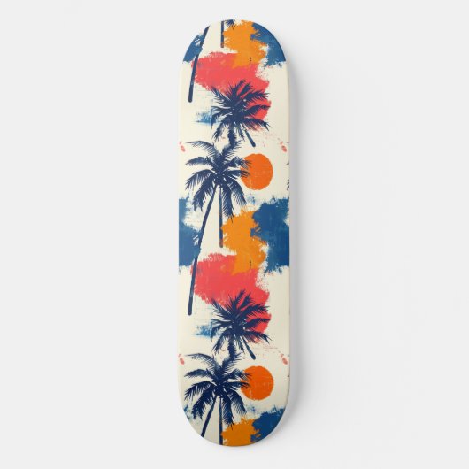 Cooles Summer Beach Palm Design Skateboard (Vorderseite)