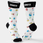 Cooles Summer Beach Pattern Personalisiert Socken (Gewinkelt)
