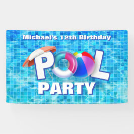 Cooles Summer Pool Party Schwimmen Wasserspass Banner