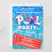 Cooles Summer Pool Party Schwimmen Wasserspass Einladung (Vorderseite)