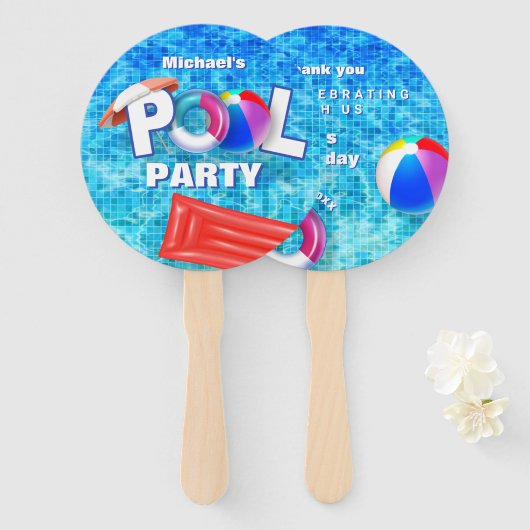 Cooles Summer Pool Party Schwimmen Wasserspass Fächer (Vorne und Hinten)